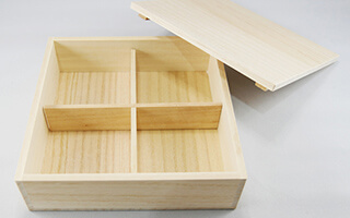 Wooden box with partitions